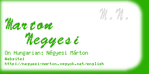 marton negyesi business card