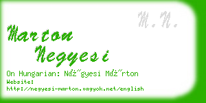 marton negyesi business card